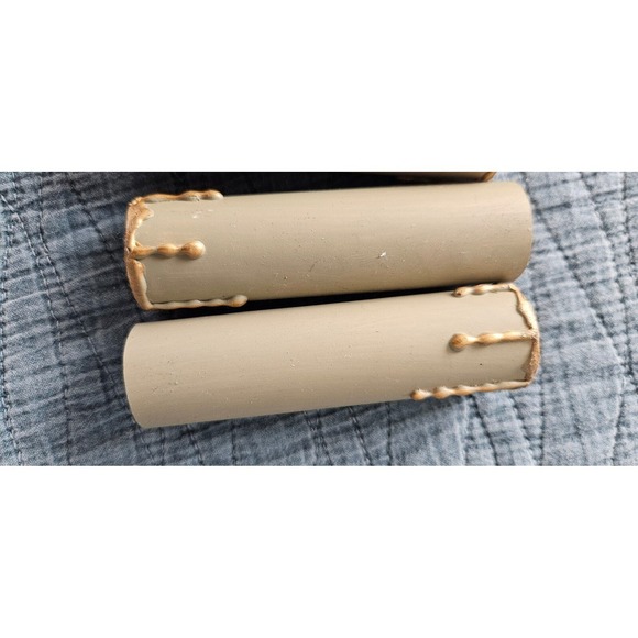 PVC Sleeves Faux Wax Drip Rustic Farmhouse Decor Set of 6 - Picture 4 of 5